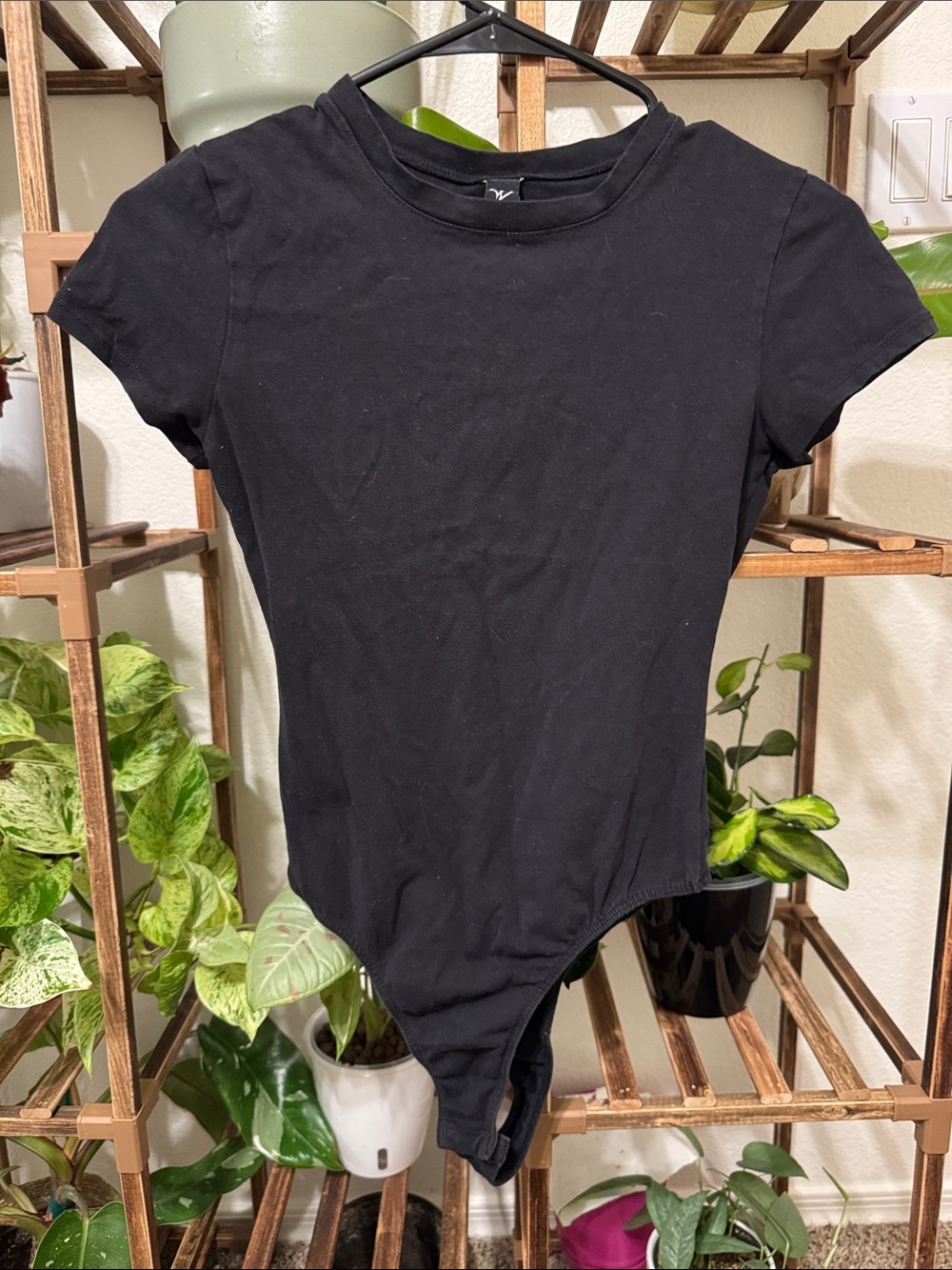 Windsor Black Short-Sleeve Crew Neck Bodysuit